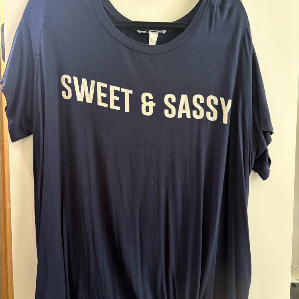 Moa Moa Navy Tee Size 1X